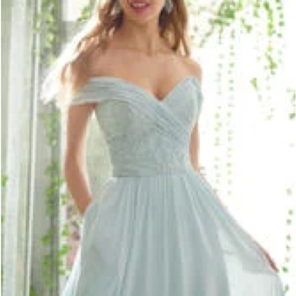 Off-Shoulder Light Blue A-Line Women's Dress